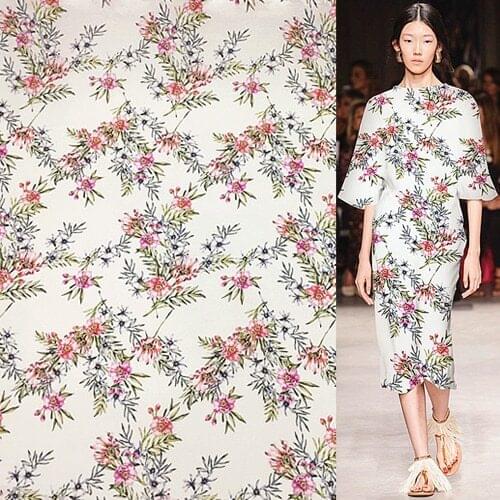 Floral print silk cotton fabric flower design silk blending cotton,SCT518