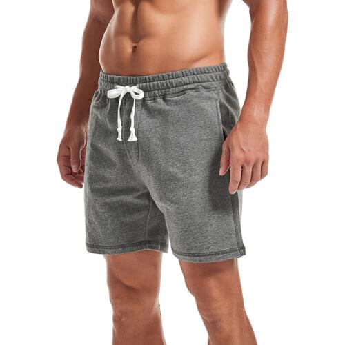 Heavywood Running Shorts Men Cycling Gym Jogger Sport Fitness Sweatshorts 100 Cotton Gray Streetwear Loose Casual Work Shorts