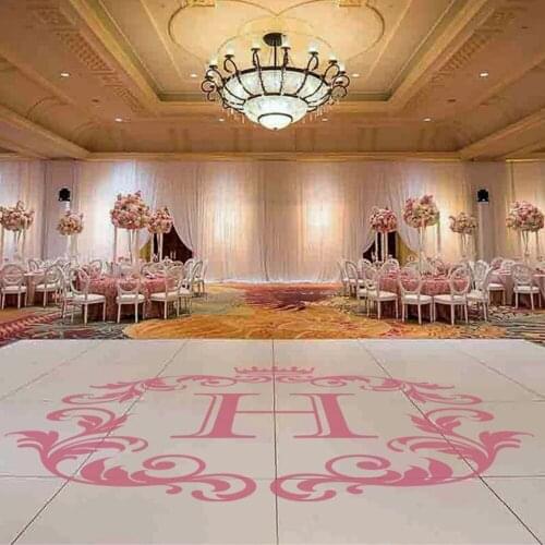 Wedding Dance Floor Vinyl Decal Wedding Party Decoration Removable Custom Initial Letter DIY Stickers Monogram Vinyl Mural Y99