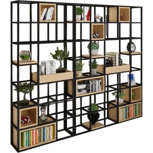 Tieyi Restaurant Floor Partition Shelf Living Room Solid Wood Bookshelf Office Decoration Display Rack Modern Simplicity