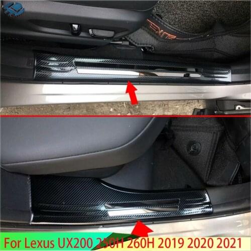 For Lexus UX200 250H 260H 2019 2020 Stainless Steel Inner Inside Door Sill Panel Scuff Plate Kick Step Trim Cover Protector