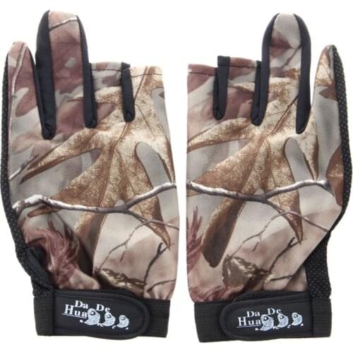 Hot AD-3 Shorter Finger Waterproof Fishing Gloves Hunting Anti-Slip Mitts Shooting Camo