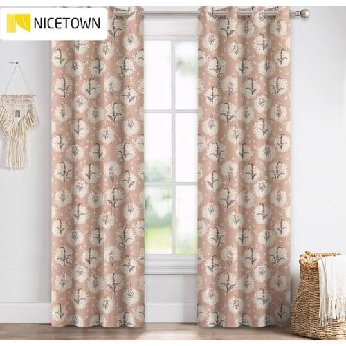 NICETOWN Garden Style Patterned Curtains Chic Wheat Floral Innovative Artistic Print Decor for Hall Villa Patio Door Living Room