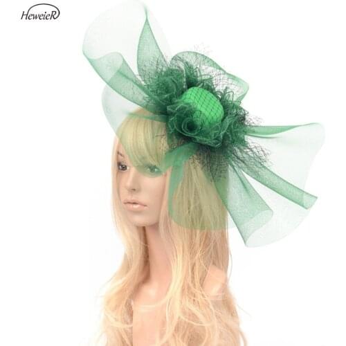 Handmade Women Lady Bridal Large Fascinator Top Hats Cap Mesh Hair Clip Cocktail Races Headwear Headdress Wedding Accessory