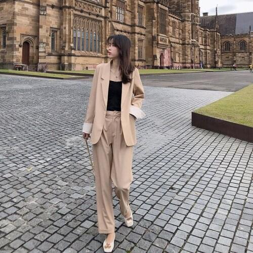 Mishow 2019 Women Autumn Solid Two Pieces Outfits Suit Set Turn-Down Collar Blazer Shorts or Long Pant Sold Separately MX19C6153