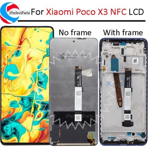 Original For Xiaomi Poco X3 LCD Display With Frame Touch Panel Screen Digitizer Assembly For Xiaomi POCO X3 NFC LCD M2007J20CG