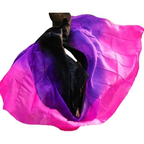 100% Silk Veil Belly Dance Veil Popular Hand Dyed Gradient Color Dance Accessories Silk Veil 200/250/270/300cm Can Be Customized