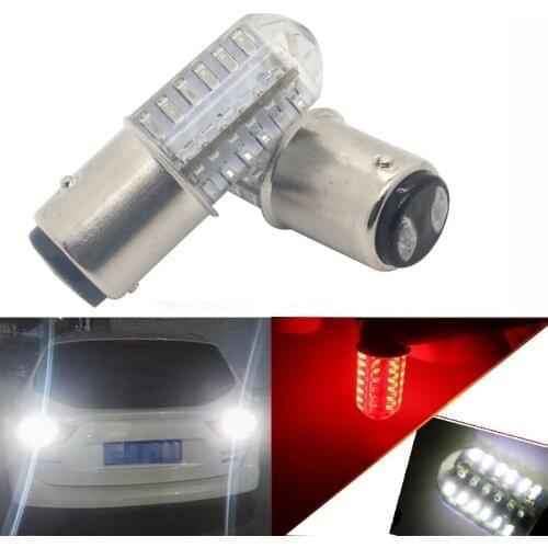 2pcs LED brake light 1157 3014 48smd BAY15D P21W 1156 BA15S Strobe Turn signal motorcycle lamp led bulbs canbus DC 12V red White
