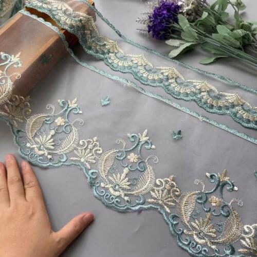 2 yards Green 180 mm 65 mm Flower Lace Ribbon Trim for Sofa Cover Curtain Trimmings Embroidery DIY Applique Chocolate