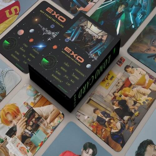 55Pcs/Set South Korean Groups EXO Poster New Album Don't Fight The Feeling LOMO Card PhotoCards