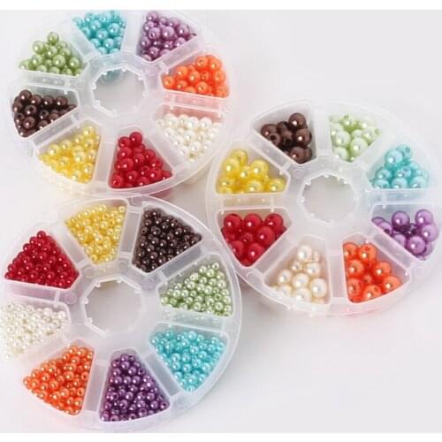 Wholesale Size 4mm/6mm/8mm 160-1500pcs/box Random mixedABS Imitation Pearl Acrylic Beads Round Plastic Beads For DIY Making