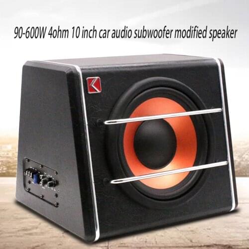 90-600W 4ohm 12v Car Audio Car Subwoofer 10 Inch Modified Speaker Active Trapezoidal Overweight Upgrade Car Subwoofer