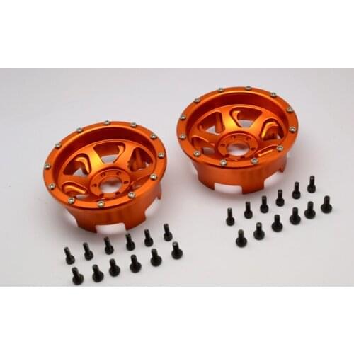 Axial YETI 90026 ALUMINIUM FRONT/REAR 2.2 WHEELS BEADLOCK (6 POLES SWIRL) - 1PR SET YT1006SW/F/R