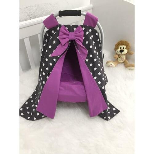 Jaju Baby Handmade, Purple and Black Star Combination Stroller Cover and Inner Sheet, Stroller Cover, Stroller, Stroller Sheet