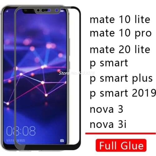 Case On For Huawei Mate 10 20 Lite Pro P Smart Plus 2019 Nova 3 3i Cover Full Glue Tempered Glass Honor 10lite 20lite Light Film