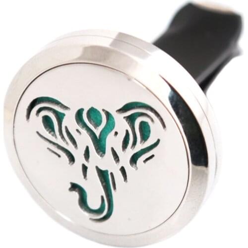 Elephant 30mm Diffuser 316 Stainless Steel Car Aroma Locket Essential Oil Car Diffuser Locket Free 10Pcs Pads