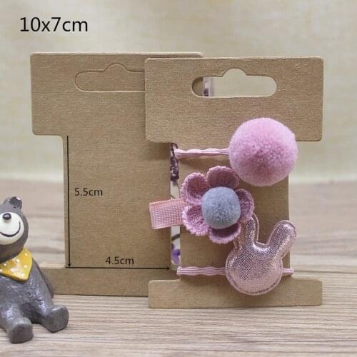 10*7cm Zerong 50pcs blank white paper jewelry display Cards two size kraft jewelry earring hair clip package card tag