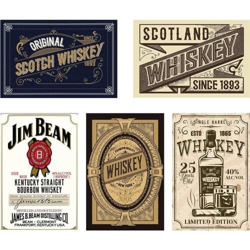 Classic Whiskey Brand Retro Metal Tin Logo Vintage Metal Plaque Bar Pub Kitchen Home Decoration Board Art Poster Mural Art Gift