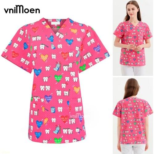 Hospital Staff Scrubs Nursing Uniform Unisex Dental Clinic Supplies Nurse Work Tops Women Scrub Uniforms lab coat