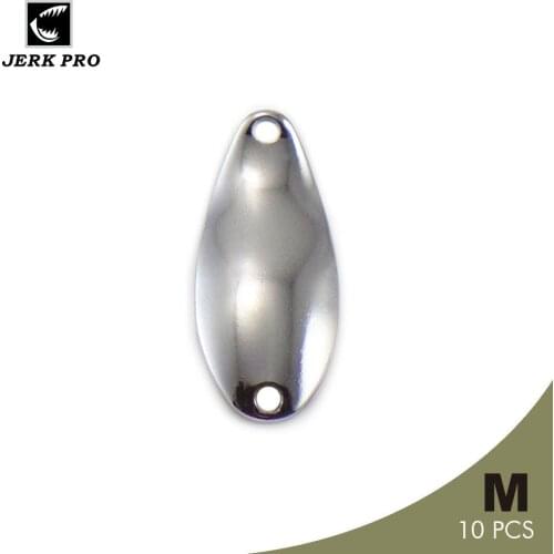 JERK PRO 10PCS Size M 1.8g Brass Mini Casting Spoon Blanks Tackle Craft Bulk Polished Spoons Weight Fishing Lure Accessories