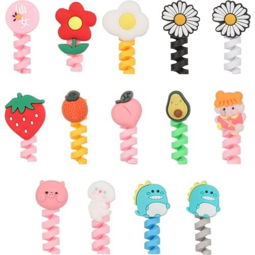 Cartoon Animal Cable Bite Charger Cable Sleeve For Data Line Cable Winder Clip For USB Charging Data Wire Protection Cover Case