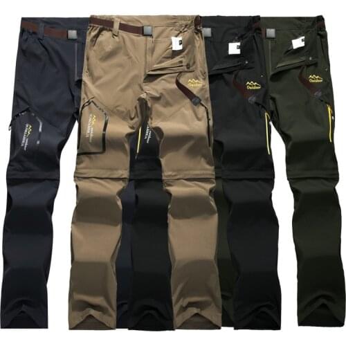 2-in-1Removable Hiking pants mens Summer quick-drying pants outdoor breathable thin fishing trekking mountaineering trousers