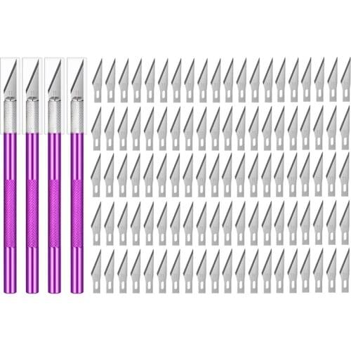 104 Pcs Craft Knives Set Utility Knives Hobby Knife Blade It Can be Used for DIY, Art Work, Cutting and Engraving