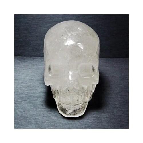 Natural white crystal personality skull Decoration skull model 13.3*8.8*10.9cm free shipping