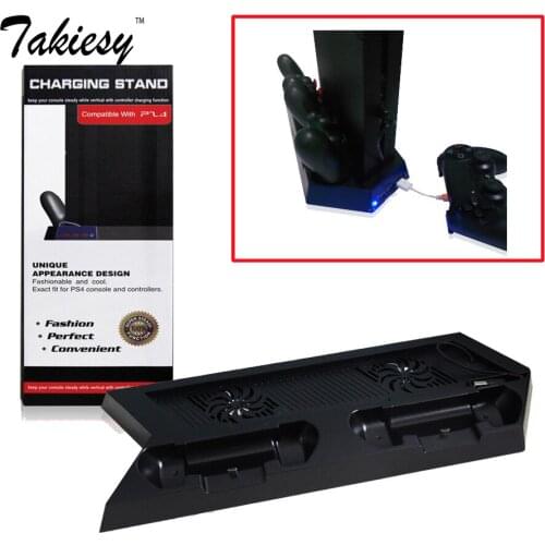 New 4 in1 PS4 Host Multifunction Stand Mount Holder + controller Charger+Cooler Fan + USB HUB for PS4 Playstation 4 console