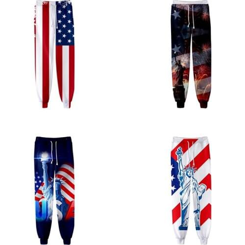 New Fashion Men Women 3d Joggers Pant Independence Day Print Casual Sport Long Loose Trousers Unisex 3D Fitness Pants Sweatpant