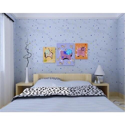 Beibehang tapety Wallpaper Kids Room Nonwovens Star Cartoon Warm and Environmentally Friendly Bunny Background papel de parede