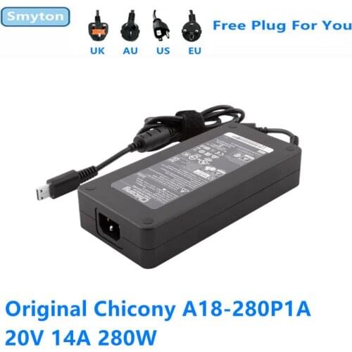 Original Chicony A18-280P1A 280W Charger 20V 14A AC Adapter A280A005P for MSI GE66 GE76 Clevo X170SMG A280A004P Power Supply