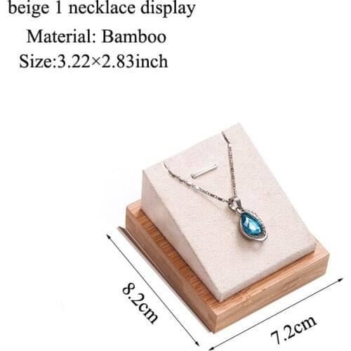 High Level Bamboo Necklace Pendant Earring Display Stand Holder Rack Jewelley Display Stand Velvet Jewelry Organizer Wholesale