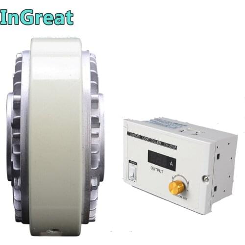 Hollow Shaft Magnetic Powder Brake 50Nm 5kg DC 24V w/ Manual Tension Controller Kits for Printing Packaging Peritoneal Machine