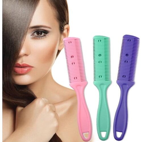 Quality Professional Thinning Shaper Comb Double Sided Barber DIY Hair Razor Comb Hair Styling Razor Comb for Women Random Color