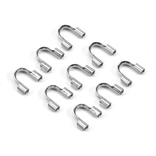 30pcs Stainless Steel Wire Protectors Wire Guard Guardian Protectors loops U Shape Clasps Connector DIY Jewelry Making Supplies