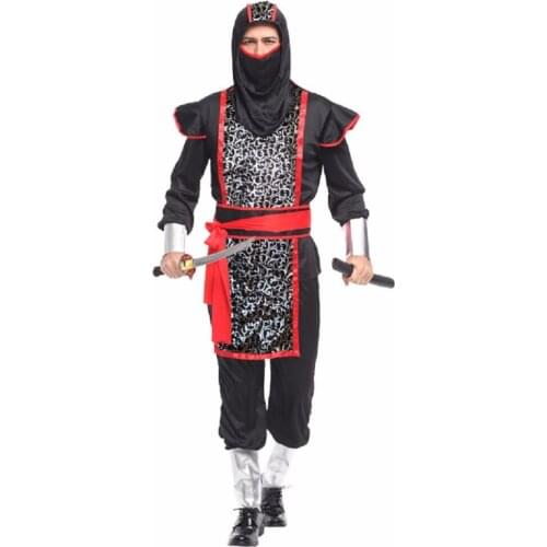 Shanghai Story Halloween Cool Man Stealth Ninja Costumes With Armor Japanese Samurai Suit Japanese Ninja Costume