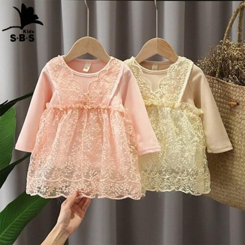 Girls Spring Dress 2021 Childrens Spring and Autumn Long Sleeves New Arrival Cotton Fashion Dress for 1-3 Year Old Baby Girl