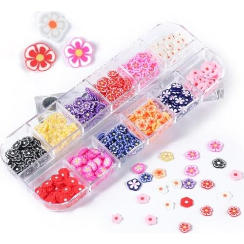 Colorful Flowers Polymer Clay Slices Slime Filling Epoxy Resin Shaker Fillers Kawaii Nail Art Decorations Flakes DIY Accessories