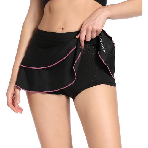 WOSAWE Womens Cycling Shorts Tights Girls Padded Road MTB Bike Bicycle Shockproof Riding Downhill Cycle Gel Pad Skirt Shorts