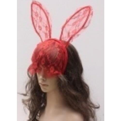 Women Women Girl Hairbands Lace Rabbit Ears Bunny Ears Veil Halloween Party Girl Party Hair Accessories White Black Sexy