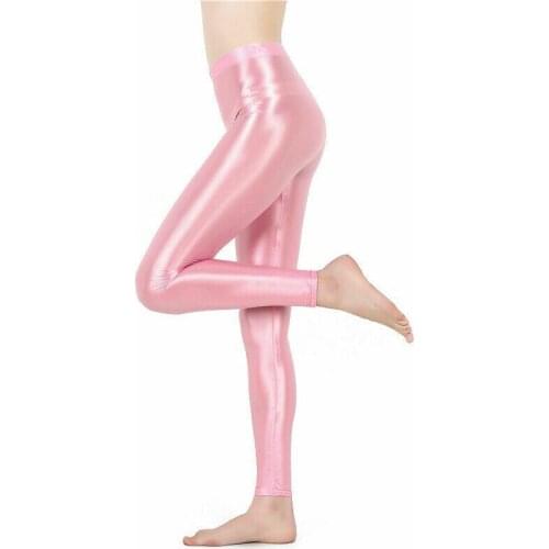 Metelam Womens Satin Glossy Yoga Pants Super Elastic Workout Sports Leggings Trousers