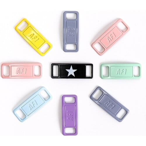 1pair Candy Color Shoelaces buckle Shoes Decorations Sneaker Kits Metal Lace Buckle Stylish suitable for AF1/AJ Shoes lace