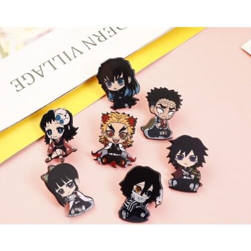 2021 Demon Slayer: Kimetsu No Yaiba New Arrival Japan Anime Brooches Badge Pin Bag Pendant Gift Cosplay Backpack Clothe