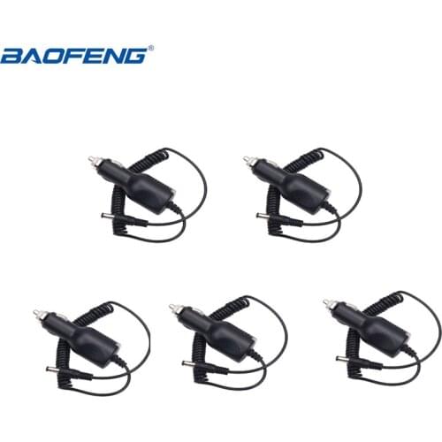 5PCS Battery Cable Line Baofeng UV-5R Car Charge For UV-82 UV-5RE UV-9R UV-XR UV-S9 GT-3 Plus Charger Walkie Talkie Accessories