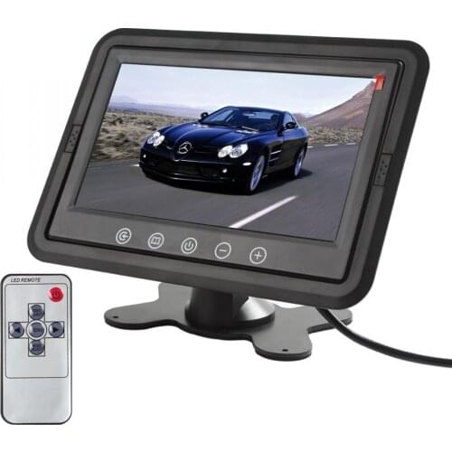 7 Inch Color TFT LCD DC 12V Car Monitor Rear View Headrest Display with 2 Channels Video Input for DVD VCD Reversing Camera