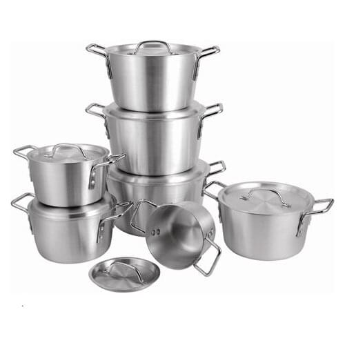 7pcs/set Thick Aluminum pot set multi-purpose pot soup pot cookware set panela cooking tool