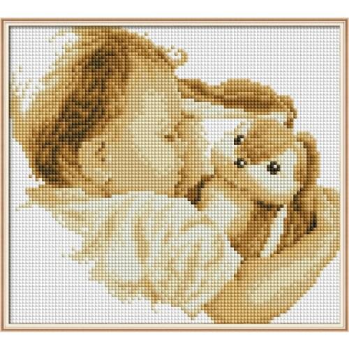 Everlasting Love Baby And His Doll Chinese 5d Diamond Painting Full Square Christmas Decorations For Home Wedding Decoration