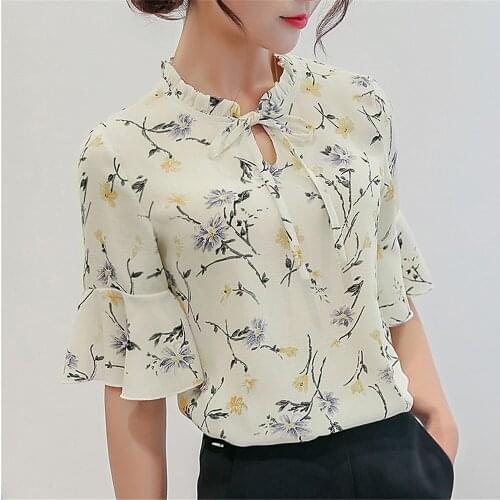 Blouses Women Tops And Blouses Office Lady Blouse Slim Shirts Short Sleeve Plus Size Tops Casual Shirt Female Blusas 2019