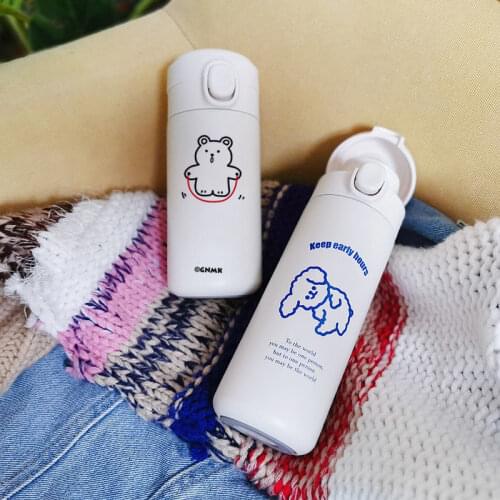 Thermos Cup White Coffee Cups Cute Cartoon Dogs термокружка Girl Portable Water Cup термо кружка Portable Cup Termal Bottle